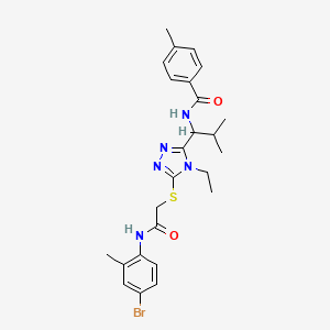 N-{1-[5-({2-[(4-bromo-2-methylphenyl)amino]-2-oxoethyl}thio)-4-ethyl-4H-1,2,4-triazol-3-yl]-2-methylpropyl}-4-methylbenzamide