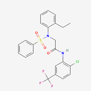 molecular formula C23H20ClF3N2O3S B4071740 N~1~-[2-chloro-5-(trifluoromethyl)phenyl]-N~2~-(2-ethylphenyl)-N~2~-(phenylsulfonyl)glycinamide 