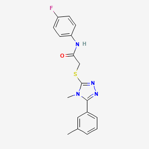 molecular formula C18H17FN4OS B4071745 N-(4-fluorophenyl)-2-{[4-methyl-5-(3-methylphenyl)-4H-1,2,4-triazol-3-yl]thio}acetamide 