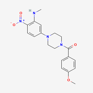 molecular formula C19H22N4O4 B4071748 5-[4-(4-methoxybenzoyl)-1-piperazinyl]-N-methyl-2-nitroaniline 