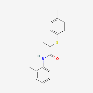 molecular formula C17H19NOS B4071777 N-(2-methylphenyl)-2-[(4-methylphenyl)thio]propanamide 