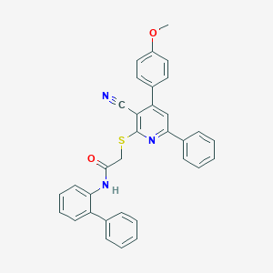 N-[1,1'-biphenyl]-2-yl-2-{[3-cyano-4-(4-methoxyphenyl)-6-phenyl-2-pyridinyl]sulfanyl}acetamide