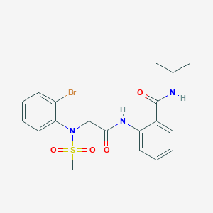molecular formula C20H24BrN3O4S B4071796 2-{[N-(2-bromophenyl)-N-(methylsulfonyl)glycyl]amino}-N-(sec-butyl)benzamide 