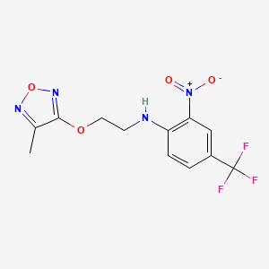 molecular formula C12H11F3N4O4 B4071811 N-{2-[(4-methyl-1,2,5-oxadiazol-3-yl)oxy]ethyl}-2-nitro-4-(trifluoromethyl)aniline 