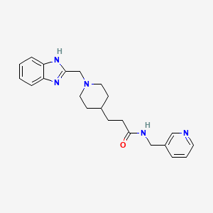 molecular formula C22H27N5O B4071822 3-[1-(1H-benzimidazol-2-ylmethyl)-4-piperidinyl]-N-(3-pyridinylmethyl)propanamide 