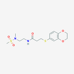 molecular formula C15H22N2O5S2 B4071829 3-(2,3-dihydro-1,4-benzodioxin-6-ylthio)-N-{2-[methyl(methylsulfonyl)amino]ethyl}propanamide 
