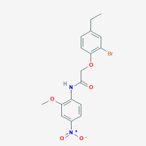 2-(2-bromo-4-ethylphenoxy)-N-(2-methoxy-4-nitrophenyl)acetamide