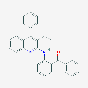 molecular formula C30H24N2O B407186 (2-((3-Ethyl-4-phenylquinolin-2-yl)amino)phenyl)(phenyl)methanone CAS No. 28060-23-3