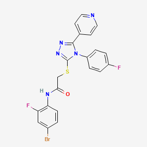 molecular formula C21H14BrF2N5OS B4071874 N-(4-bromo-2-fluorophenyl)-2-{[4-(4-fluorophenyl)-5-(4-pyridinyl)-4H-1,2,4-triazol-3-yl]thio}acetamide 