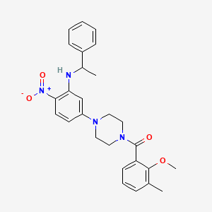 5-[4-(2-methoxy-3-methylbenzoyl)-1-piperazinyl]-2-nitro-N-(1-phenylethyl)aniline