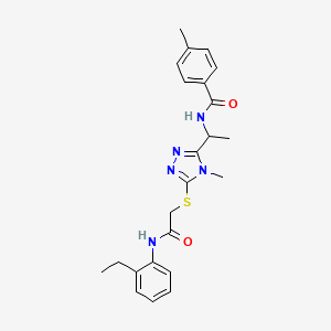 N-{1-[5-({2-[(2-ethylphenyl)amino]-2-oxoethyl}thio)-4-methyl-4H-1,2,4-triazol-3-yl]ethyl}-4-methylbenzamide