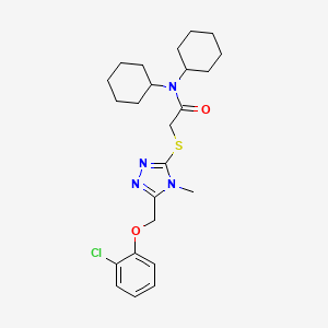 molecular formula C24H33ClN4O2S B4071898 2-({5-[(2-chlorophenoxy)methyl]-4-methyl-4H-1,2,4-triazol-3-yl}thio)-N,N-dicyclohexylacetamide 