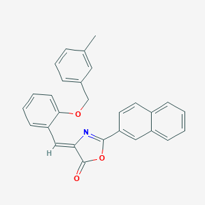 molecular formula C28H21NO3 B407190 4-{2-[(3-methylbenzyl)oxy]benzylidene}-2-(2-naphthyl)-1,3-oxazol-5(4H)-one 