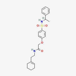 molecular formula C24H30N2O4S B4071923 N-[2-(1-cyclohexen-1-yl)ethyl]-2-(4-{[(1-phenylethyl)amino]sulfonyl}phenoxy)acetamide 