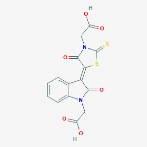 molecular formula C15H10N2O6S2 B407195 2-[(3Z)-3-[3-(carboxymethyl)-4-oxo-2-sulfanylidene-1,3-thiazolidin-5-ylidene]-2-oxoindol-1-yl]acetic acid CAS No. 307342-67-2