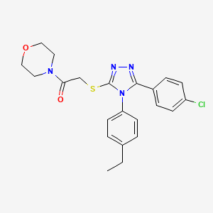 molecular formula C22H23ClN4O2S B4071953 4-({[5-(4-chlorophenyl)-4-(4-ethylphenyl)-4H-1,2,4-triazol-3-yl]thio}acetyl)morpholine 