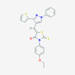 molecular formula C25H19N3O2S3 B407197 (5Z)-3-(4-ethoxyphenyl)-5-[(1-phenyl-3-thiophen-2-ylpyrazol-4-yl)methylidene]-2-sulfanylidene-1,3-thiazolidin-4-one CAS No. 313273-34-6