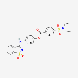 molecular formula C24H23N3O6S2 B4071983 4-[(1,1-dioxido-1,2-benzisothiazol-3-yl)amino]phenyl 4-[(diethylamino)sulfonyl]benzoate 