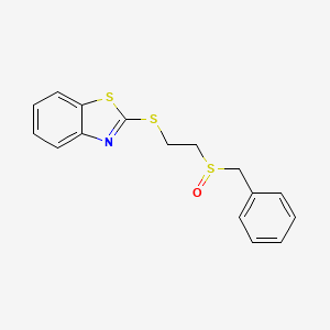 molecular formula C16H15NOS3 B4071986 2-{[2-(benzylsulfinyl)ethyl]thio}-1,3-benzothiazole 