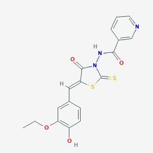 N-[5-(3-ethoxy-4-hydroxybenzylidene)-4-oxo-2-thioxo-1,3-thiazolidin-3-yl]nicotinamide