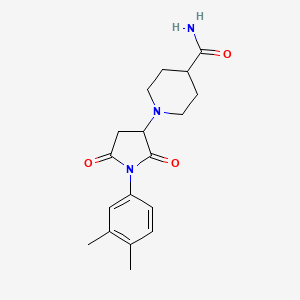 molecular formula C18H23N3O3 B4071992 1-[1-(3,4-dimethylphenyl)-2,5-dioxo-3-pyrrolidinyl]-4-piperidinecarboxamide 