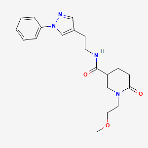 molecular formula C20H26N4O3 B4072005 1-(2-methoxyethyl)-6-oxo-N-[2-(1-phenyl-1H-pyrazol-4-yl)ethyl]-3-piperidinecarboxamide 