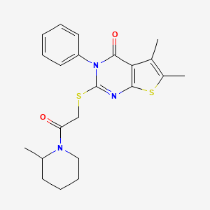 5,6-dimethyl-2-{[2-(2-methyl-1-piperidinyl)-2-oxoethyl]thio}-3-phenylthieno[2,3-d]pyrimidin-4(3H)-one