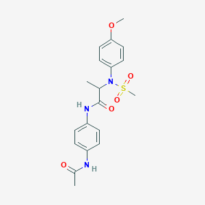 molecular formula C19H23N3O5S B4072042 N~1~-[4-(acetylamino)phenyl]-N~2~-(4-methoxyphenyl)-N~2~-(methylsulfonyl)alaninamide 