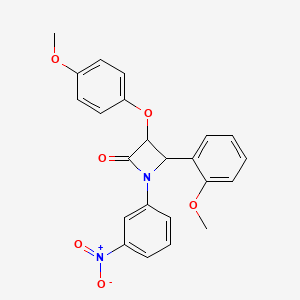 molecular formula C23H20N2O6 B4072044 3-(4-methoxyphenoxy)-4-(2-methoxyphenyl)-1-(3-nitrophenyl)-2-azetidinone 