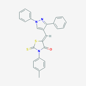 molecular formula C26H19N3OS2 B407206 5-(1,3-Diphenyl-1H-pyrazol-4-ylmethylene)-2-thioxo-3-p-tolyl-thiazolidin-4-one 