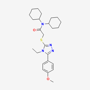 molecular formula C25H36N4O2S B4072063 N,N-dicyclohexyl-2-{[4-ethyl-5-(4-methoxyphenyl)-4H-1,2,4-triazol-3-yl]thio}acetamide 