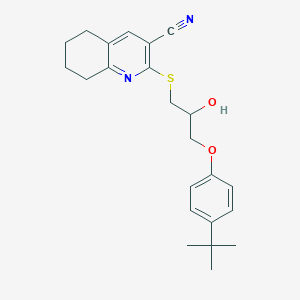 molecular formula C23H28N2O2S B4072076 2-{[3-(4-tert-butylphenoxy)-2-hydroxypropyl]thio}-5,6,7,8-tetrahydro-3-quinolinecarbonitrile 
