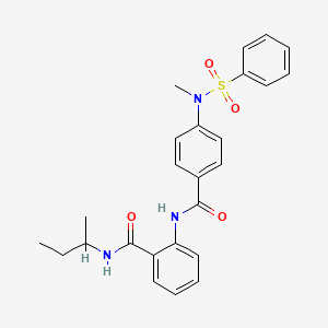 molecular formula C25H27N3O4S B4072078 N-(sec-butyl)-2-({4-[methyl(phenylsulfonyl)amino]benzoyl}amino)benzamide 