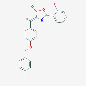 molecular formula C24H18FNO3 B407208 2-(2-fluorophenyl)-4-{4-[(4-methylbenzyl)oxy]benzylidene}-1,3-oxazol-5(4H)-one 