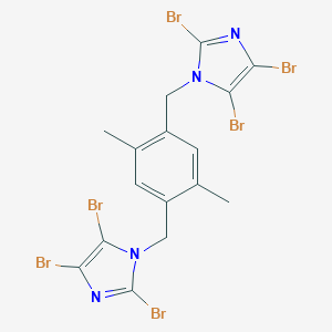 molecular formula C16H12Br6N4 B407209 1,1'-[(2,5-dimethylbenzene-1,4-diyl)dimethanediyl]bis(2,4,5-tribromo-1H-imidazole) 