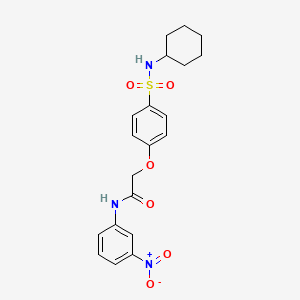 molecular formula C20H23N3O6S B4072101 2-{4-[(cyclohexylamino)sulfonyl]phenoxy}-N-(3-nitrophenyl)acetamide 