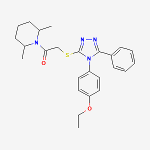 molecular formula C25H30N4O2S B4072107 1-({[4-(4-ethoxyphenyl)-5-phenyl-4H-1,2,4-triazol-3-yl]thio}acetyl)-2,6-dimethylpiperidine 