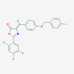 molecular formula C24H16ClF2NO3 B407211 2-(2-chloro-4,5-difluorophenyl)-4-{4-[(4-methylbenzyl)oxy]benzylidene}-1,3-oxazol-5(4H)-one 