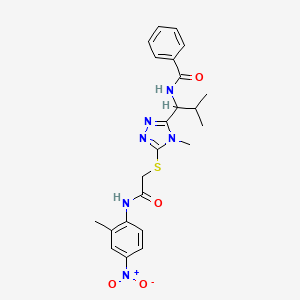 molecular formula C23H26N6O4S B4072110 N-{2-methyl-1-[4-methyl-5-({2-[(2-methyl-4-nitrophenyl)amino]-2-oxoethyl}thio)-4H-1,2,4-triazol-3-yl]propyl}benzamide 