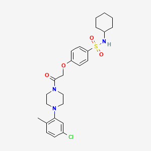 molecular formula C25H32ClN3O4S B4072119 4-{2-[4-(5-chloro-2-methylphenyl)-1-piperazinyl]-2-oxoethoxy}-N-cyclohexylbenzenesulfonamide 