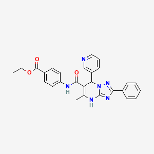 ethyl 4-({[5-methyl-2-phenyl-7-(3-pyridinyl)-4,7-dihydro[1,2,4]triazolo[1,5-a]pyrimidin-6-yl]carbonyl}amino)benzoate