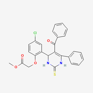 molecular formula C26H21ClN2O4S B4072144 methyl [2-(5-benzoyl-6-phenyl-2-thioxo-1,2,3,4-tetrahydro-4-pyrimidinyl)-4-chlorophenoxy]acetate 