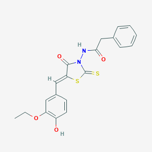 N-[5-(3-ethoxy-4-hydroxybenzylidene)-4-oxo-2-thioxo-1,3-thiazolidin-3-yl]-2-phenylacetamide