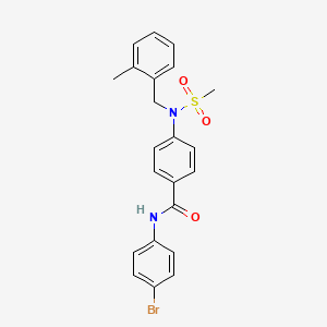 molecular formula C22H21BrN2O3S B4072151 N-(4-bromophenyl)-4-[(2-methylbenzyl)(methylsulfonyl)amino]benzamide 
