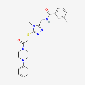 3-methyl-N-[(4-methyl-5-{[2-oxo-2-(4-phenyl-1-piperazinyl)ethyl]thio}-4H-1,2,4-triazol-3-yl)methyl]benzamide
