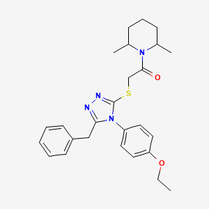 molecular formula C26H32N4O2S B4072185 1-({[5-benzyl-4-(4-ethoxyphenyl)-4H-1,2,4-triazol-3-yl]thio}acetyl)-2,6-dimethylpiperidine 
