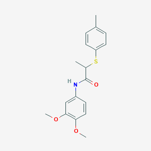 molecular formula C18H21NO3S B4072195 N-(3,4-dimethoxyphenyl)-2-[(4-methylphenyl)thio]propanamide 