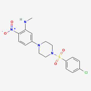molecular formula C17H19ClN4O4S B4072197 (5-{4-[(4-chlorophenyl)sulfonyl]-1-piperazinyl}-2-nitrophenyl)methylamine 