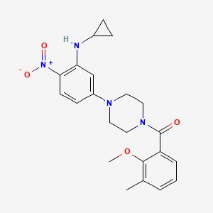 molecular formula C22H26N4O4 B4072198 N-cyclopropyl-5-[4-(2-methoxy-3-methylbenzoyl)-1-piperazinyl]-2-nitroaniline 