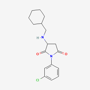 molecular formula C17H21ClN2O2 B4072214 1-(3-chlorophenyl)-3-[(cyclohexylmethyl)amino]-2,5-pyrrolidinedione 